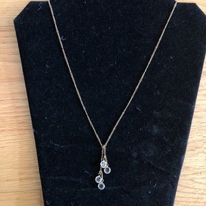 Gold Tone Crystal Charm Necklace